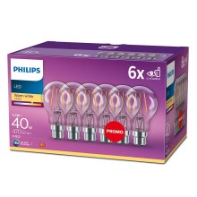 KOMPLEKT 6x LED Pirn Philips VINTAGE A60 B22/4,3W/230V 2700K