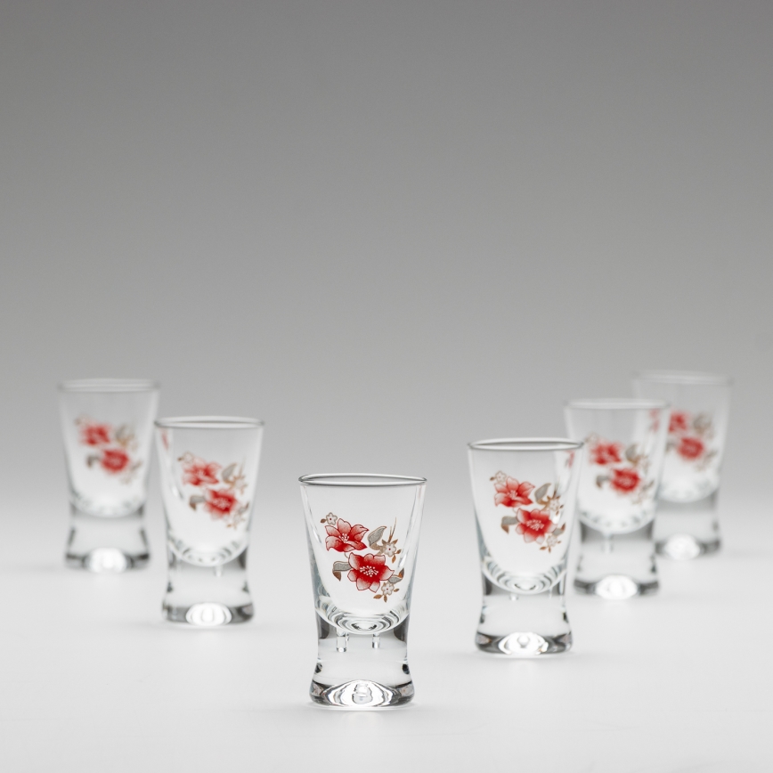 Komplekt 6x pitsid läbipaistev lillekimbumustriga nr 2