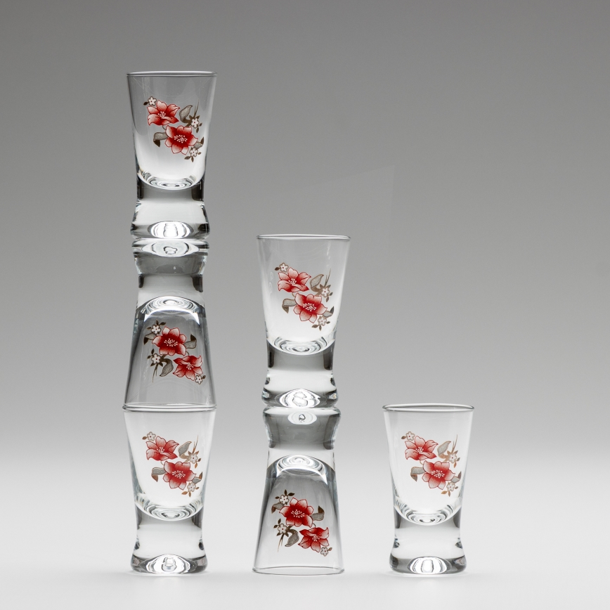 Komplekt 6x pitsid läbipaistev lillekimbumustriga nr 2