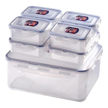 KOMPLEKT 7x Toidukonteiner LOCK sinine/läbipaistev