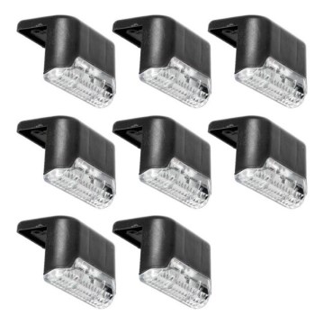 KOMPLEKT 8x LED Päikesepaneeliga trepivalgusti LED/0,06W/1,2V 3000K IP44 600 mAh