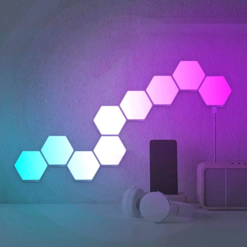 KOMPLEKT 9x LED RGBW Hämardatav dekoratiivne seinavalgusti MAYA LED/1W/230V + kaugjuhtimispult