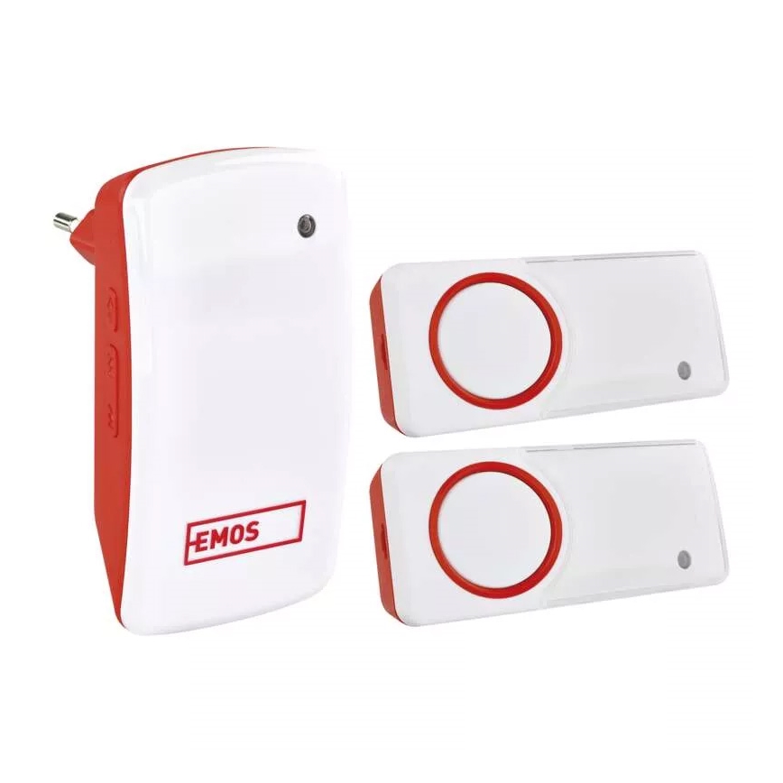 KOMPLEKT Juhtmevaba uksekell pistikupessa + 2x nupp 230V IP44