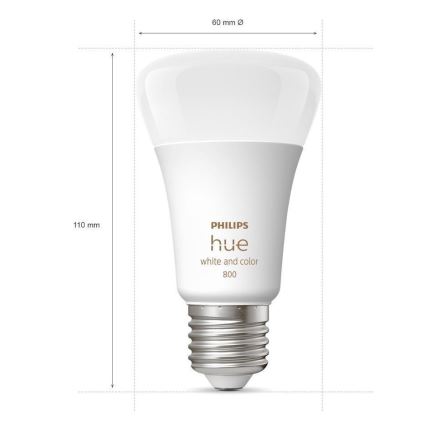 KOMPLEKT - LED RGBW Hämardatav valgusriba Philips Hue WHITE AND COLOR AMBIANCE 2m LED/20W/230V + 4x Hämardatav pirn Philips A60 E27/6,5W/230V 2000-6500K