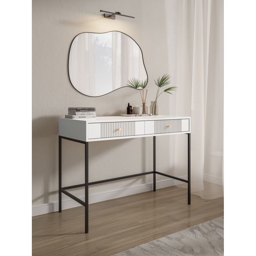 Konsoollaud LUE 104x50 cm valge/must
