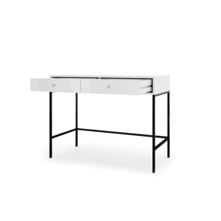 Konsoollaud LUE 104x50 cm valge/must