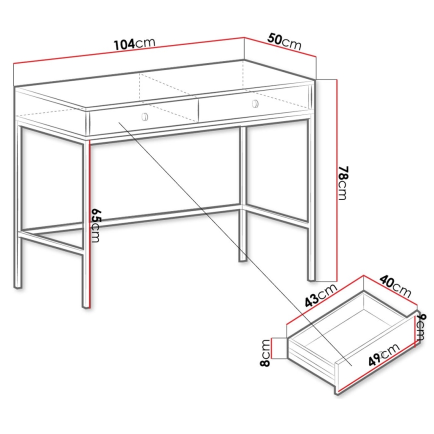 Konsoollaud MONO 78x104 cm beež/must