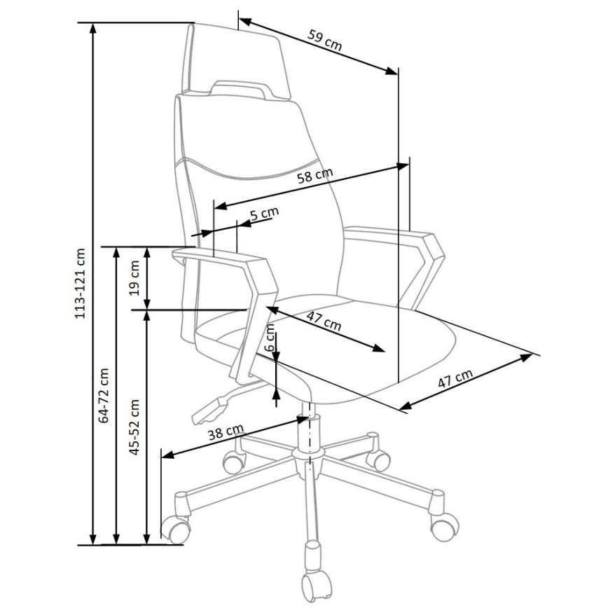 Kontoritool ELUN must/hall