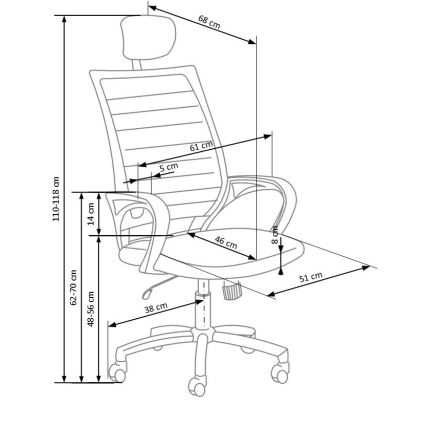 Kontoritool MIRI must/valge