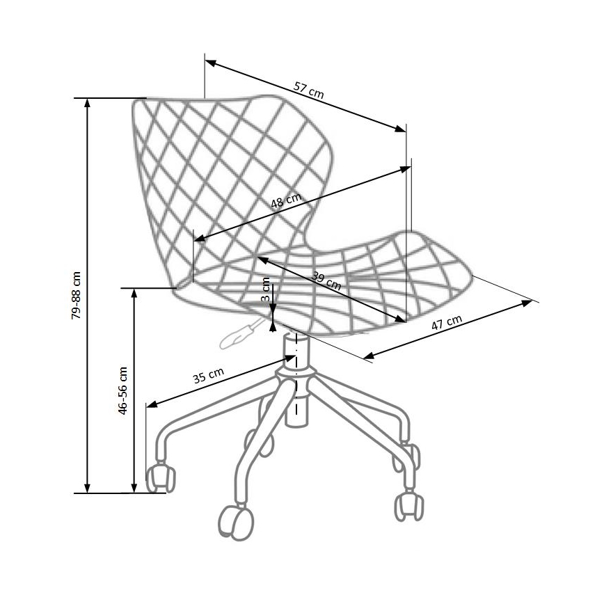 Kontoritool MUNA valge/hall