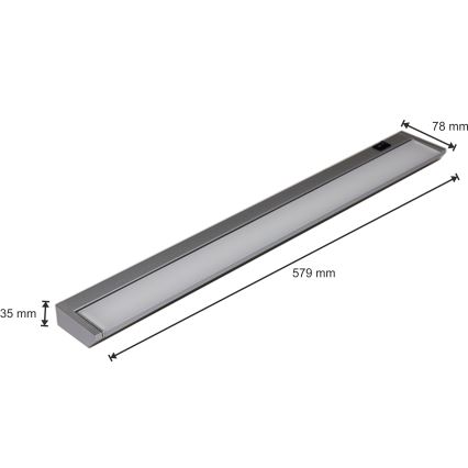Köögikapialune LED valgusti LED/10W/230V hõbe