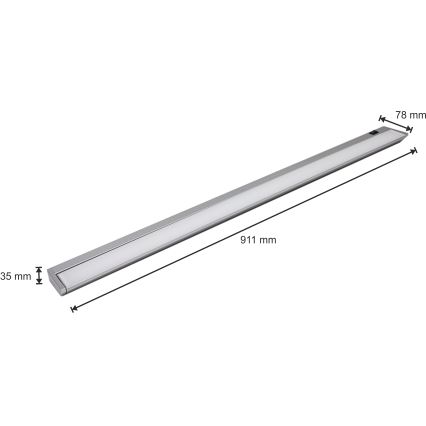 Köögikapialune LED valgusti LED/15W/230V hõbe