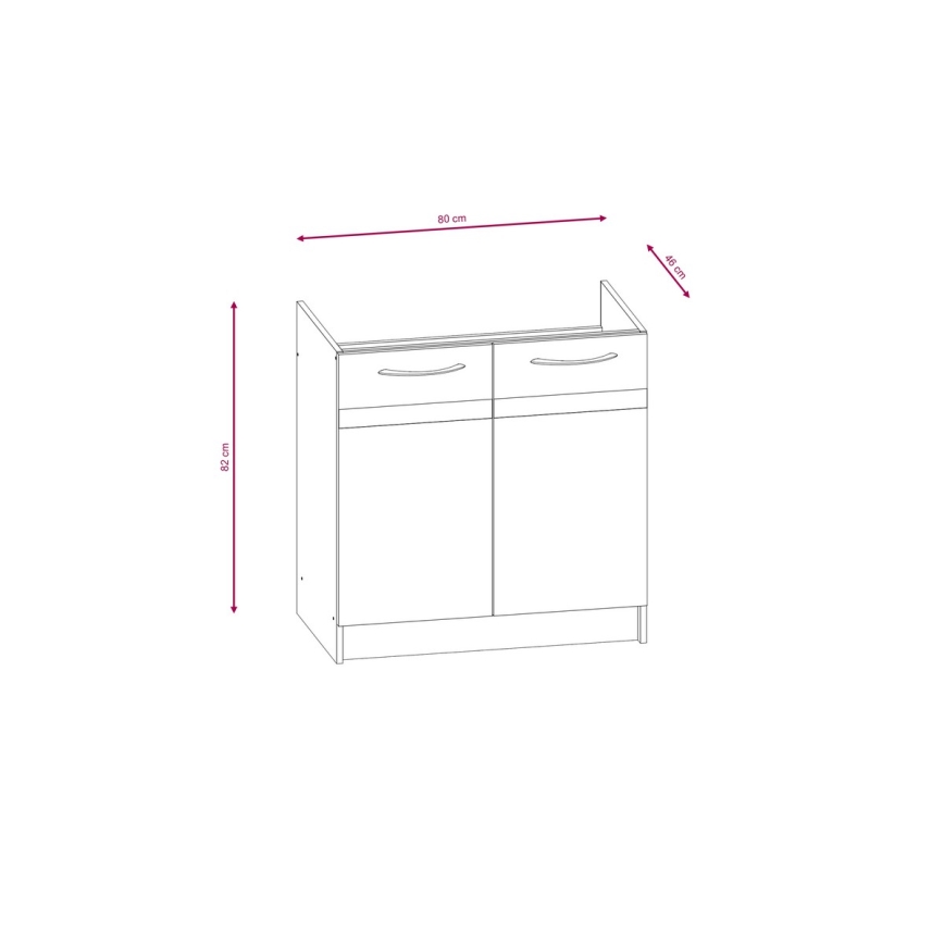 Köögikomplekt VALERIA 180 cm pruun/sonoma tamm