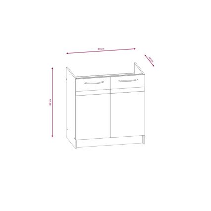 Köögikomplekt VALERIA 180 cm sonoma tamm/pruun
