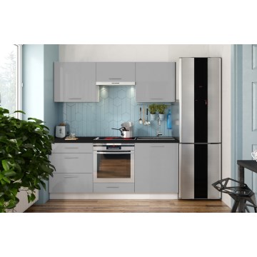 Köögimööbel CELESTE 180 cm läikiv hall