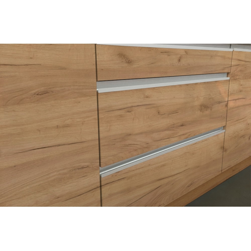 Köögimööbel MARINA 240 cm tamm craft/läikiv valge