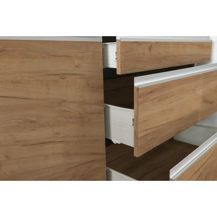 Köögimööbel MARINA 240 cm tamm craft/läikiv valge
