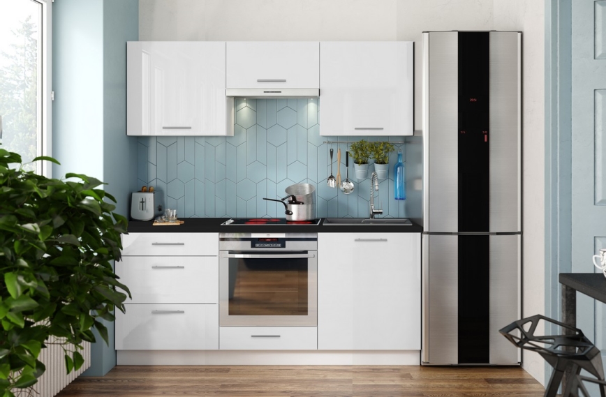 Köök CELESTE 180 cm läikiv valge