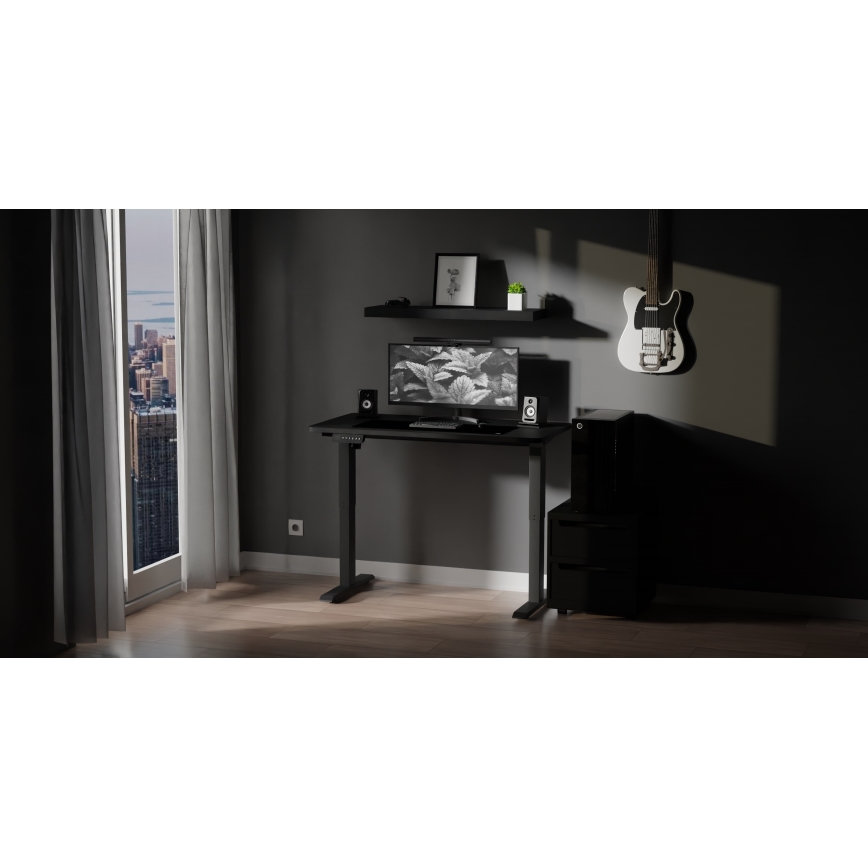 Kõrguse kohandamisega laud LEVANO 120x60 cm must