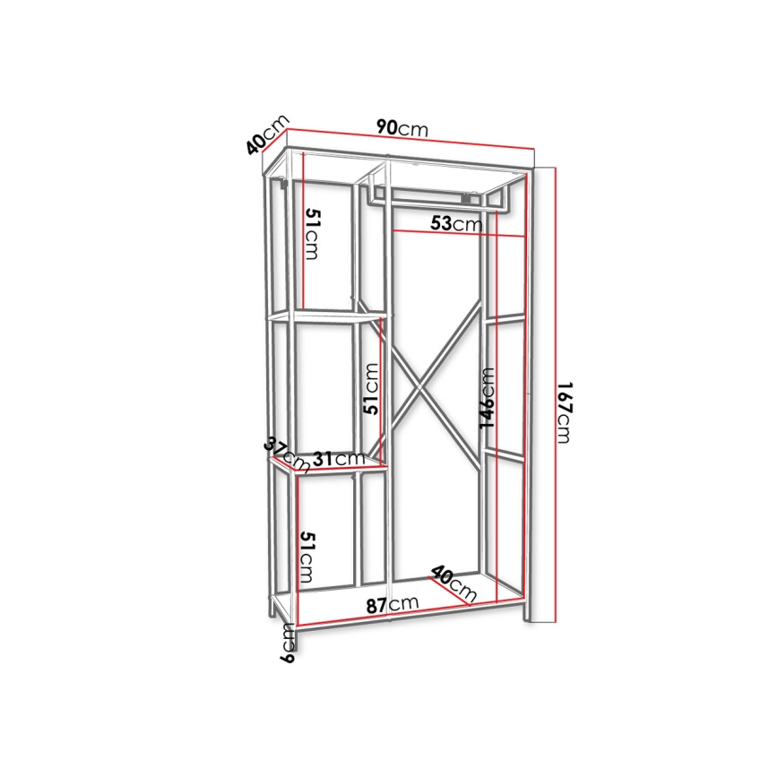 Koridorikapp CARLO 167x90 cm must