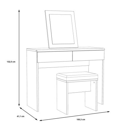 Kosmeetikalaud JUNO + tumba 45x29,6 cm pruun/must