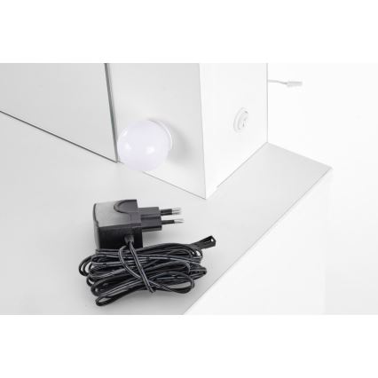 Kosmeetikalaud koos LED valgustusega HOLLYWOOD 140x94 cm valge