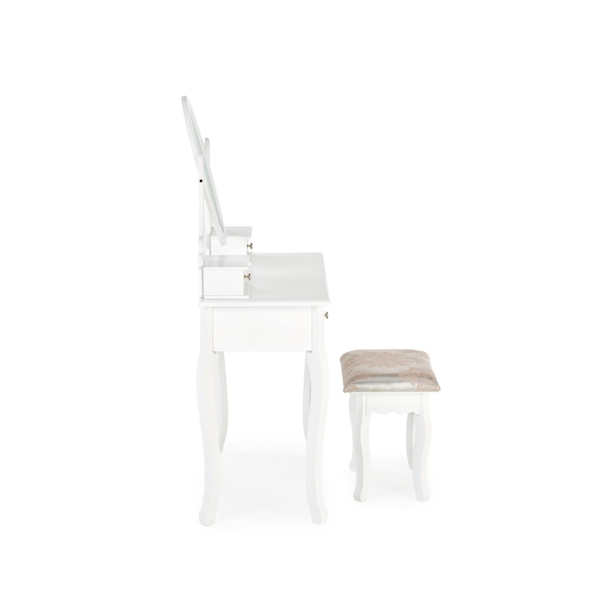 Kosmeetikalaud SARA 80x130 cm + tool 45x37 cm valge