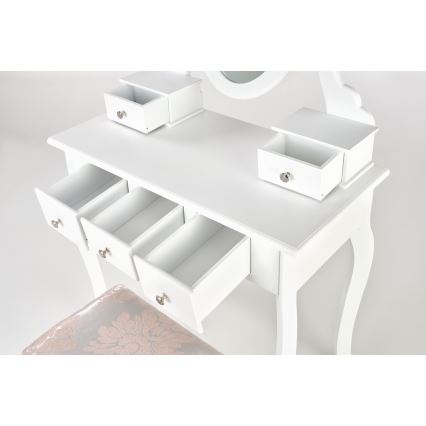 Kosmeetikalaud SARA 80x130 cm + tool 45x37 cm valge