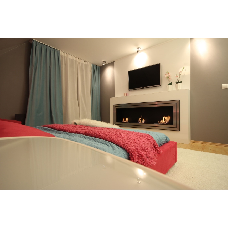 Kratki - Sisseehitatud BIO kamin 65x180 cm 3x2,5kW läikiv kroom