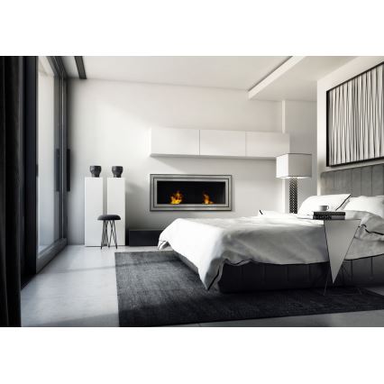 Kratki - Sisseehitatud BIO kamin 65x180 cm 3x2,5kW läikiv kroom