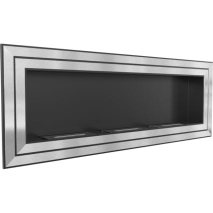 Kratki - Sisseehitatud BIO kamin 65x180 cm 3x2,5kW läikiv kroom