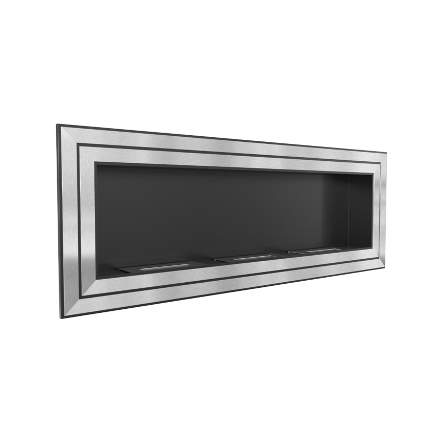 Kratki - Sisseehitatud BIO kamin 65x180 cm 3x2,5kW läikiv kroom