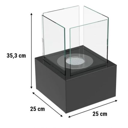 Kratki - Biokamin 35,3x25 cm 1kW must