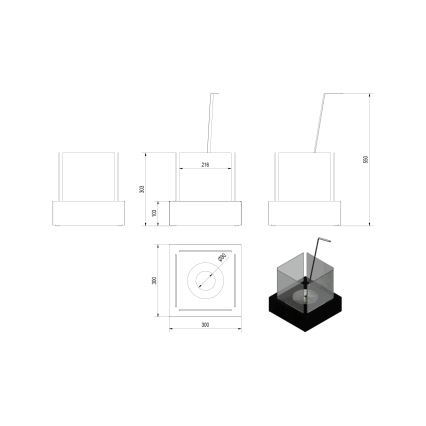 Kratki - Biokamin 30,3x30 cm 1kW valge