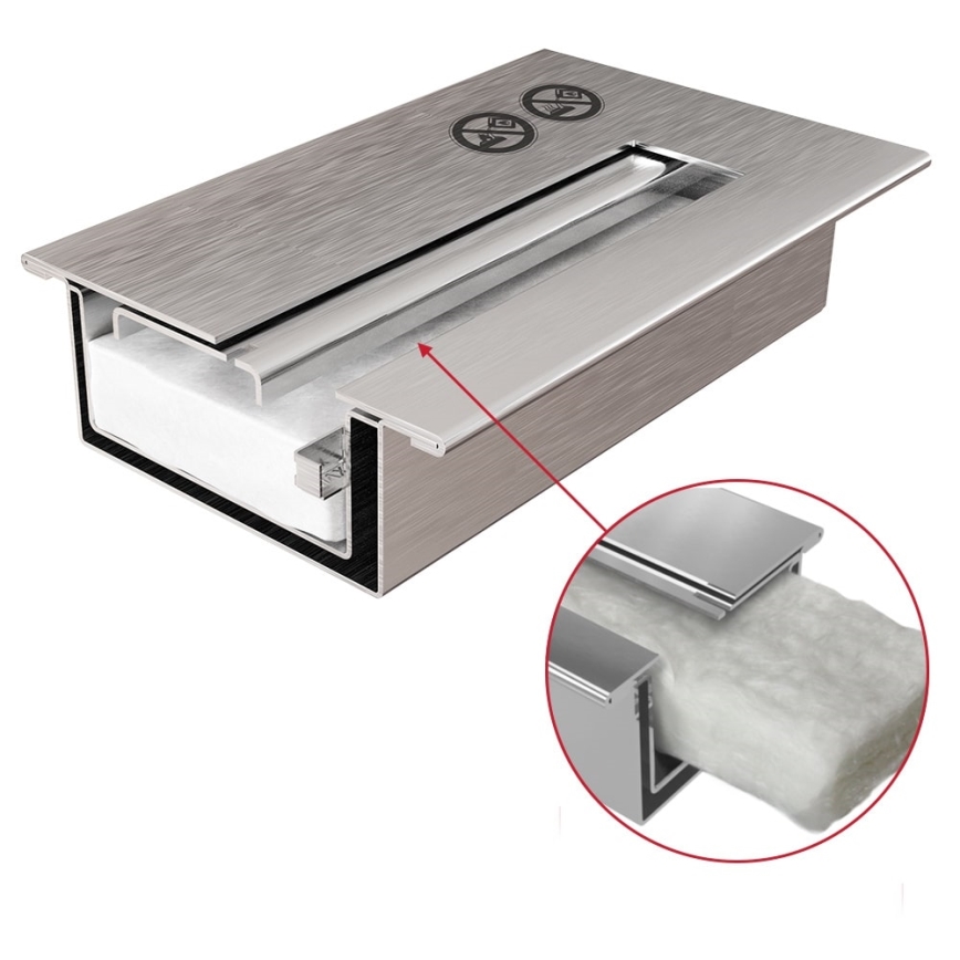 Kratki - Sisseehitatud bio-kamin 50x100 cm 3,5kW must