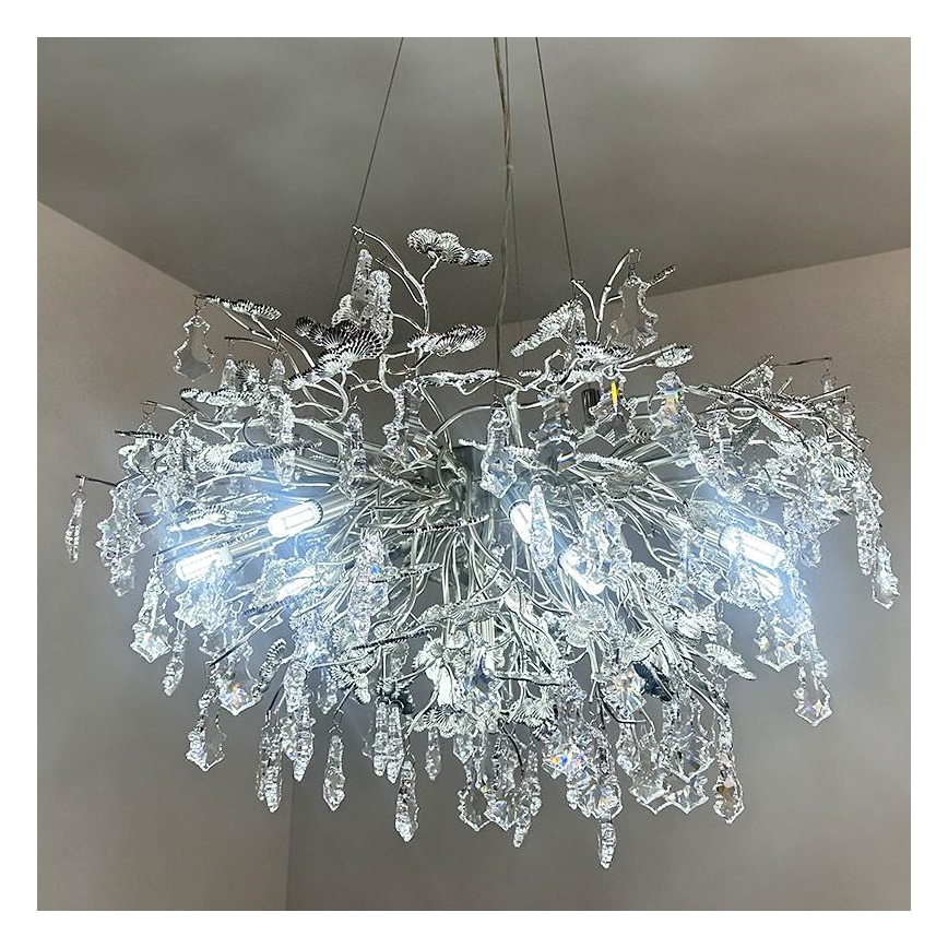 Kristall-lühter 13xG9/40W/230V läikiv kroom
