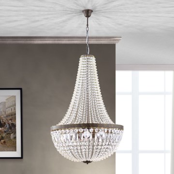 Kristall-lühter ARILA 6xE27/60W/230V d. 60 cm pruun/paatina