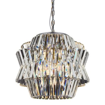 Kristall-lühter CROWN 12xE14/40W/230V läikiv kroom