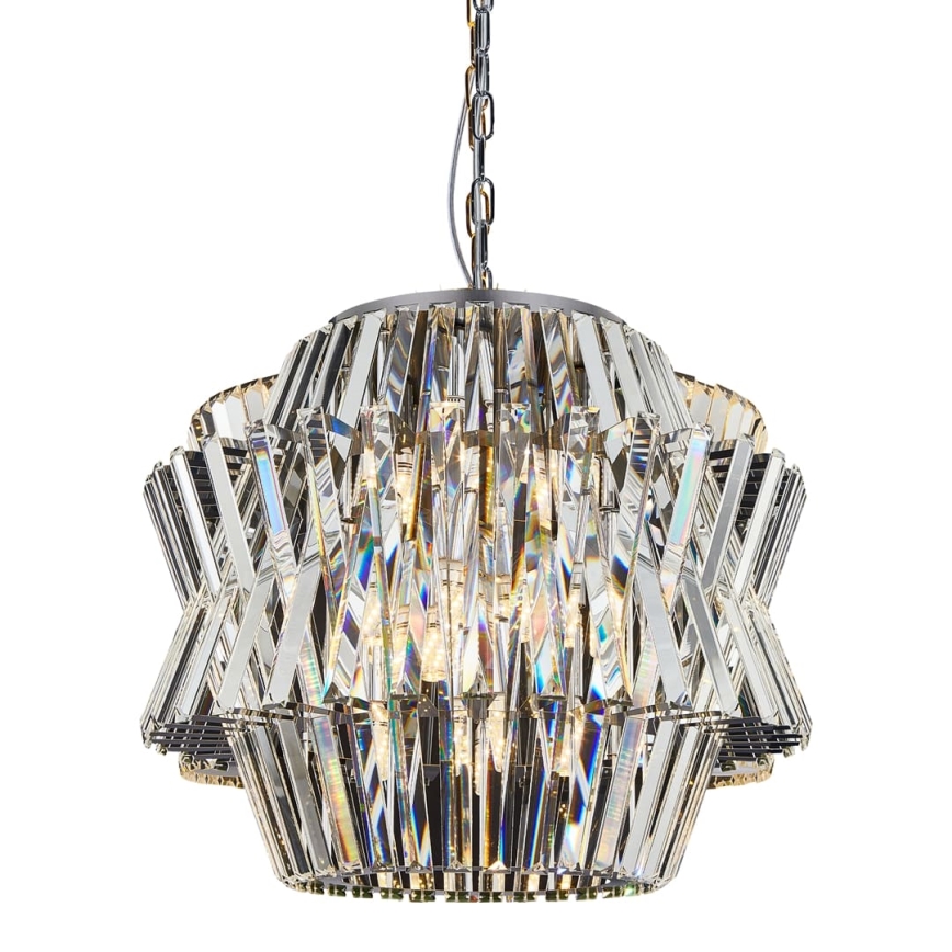 Kristall-lühter CROWN 12xE14/40W/230V läikiv kroom