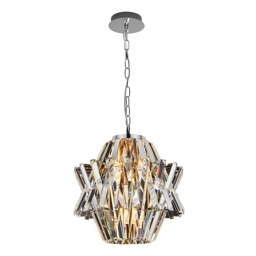 Kristall-lühter CROWN 4xE14/40W/230V läikiv kroom