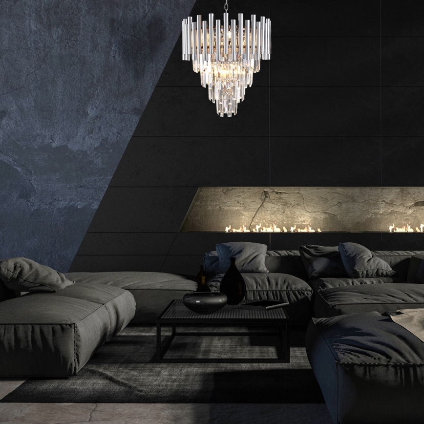 Kristall-lühter MADISON 9xE14/40W/230V läikiv kroom