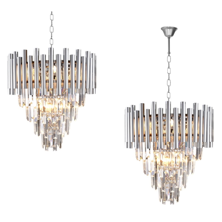 Kristall-lühter MADISON 9xE14/40W/230V läikiv kroom