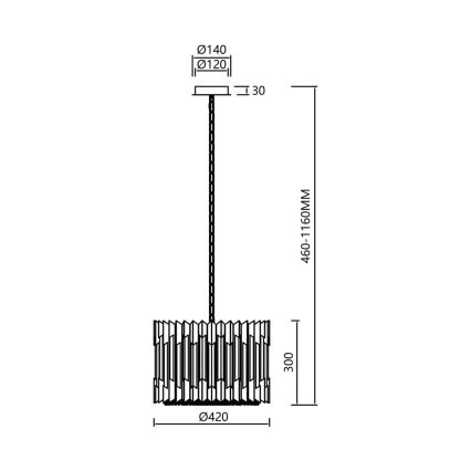 Kristall-lühter RITZ 7xE14/40W/230V kroom