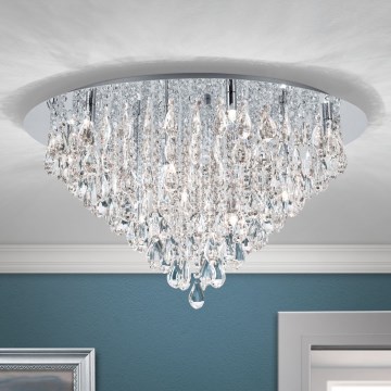 Kristallist laevalgusti CELESTE 12xG9/40W/230V d. 75 cm läikiv kroom