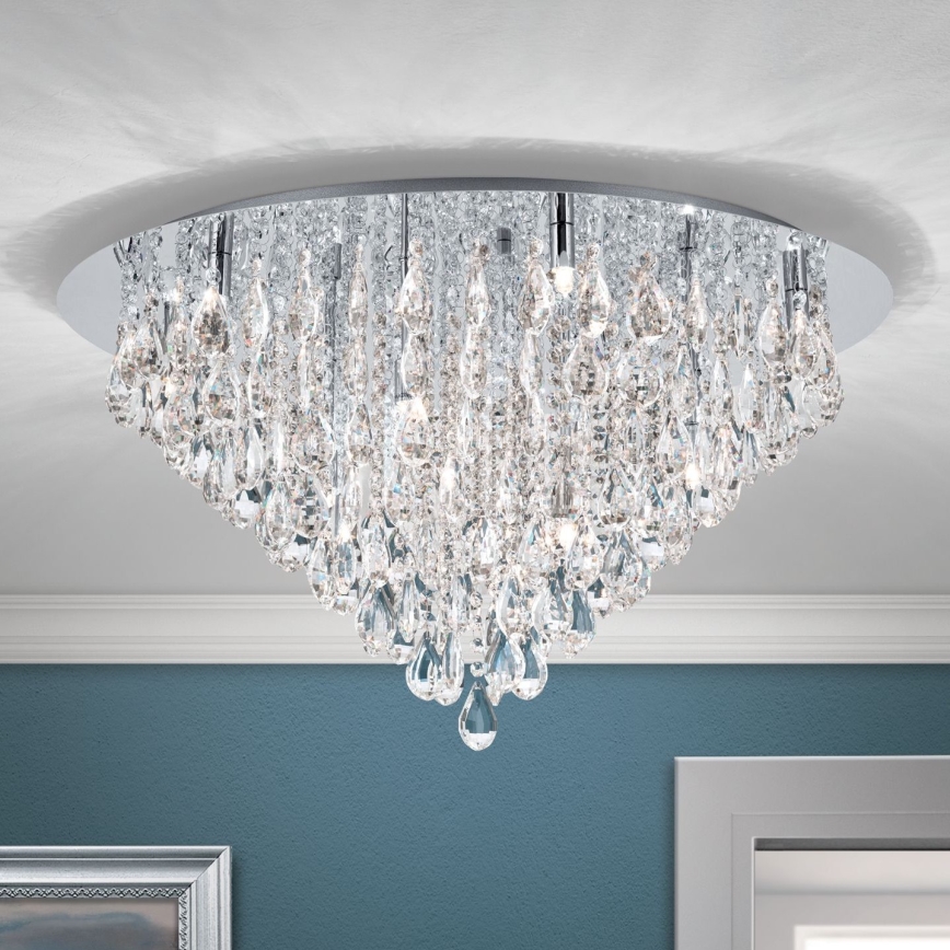 Kristallist laevalgusti CELESTE 12xG9/40W/230V d. 75 cm läikiv kroom