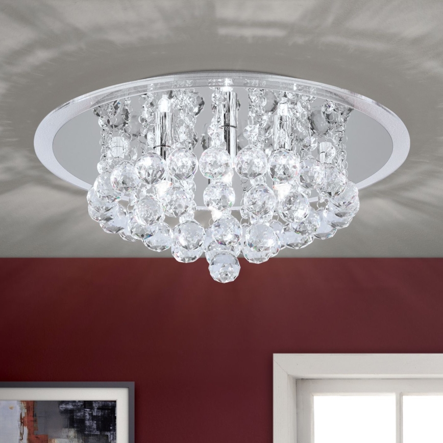 Kristallist laevalgusti GLORIA 4xG9/40W/230V d. 38 cm läbipaistev/läikiv kroom