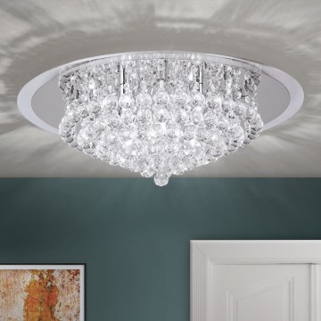 Kristallist laevalgusti GLORIA 9xG9/40W/230V d. 62 cm läbipaistev/läikiv kroom