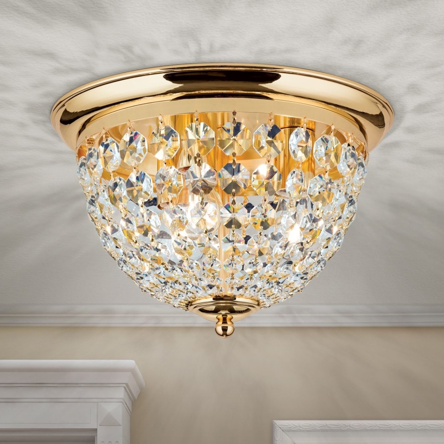 Kristallist laevalgusti PLAFOND 3xE27/40W/230V d. 35 cm kuldne