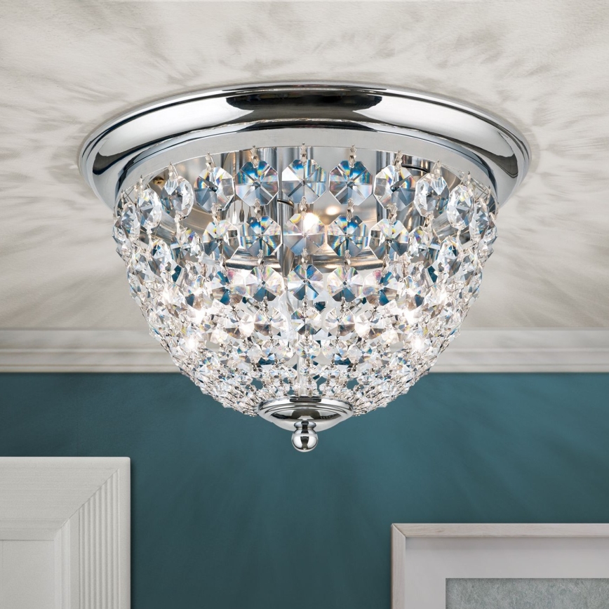 Kristallist laevalgusti PLAFOND 3xE27/40W/230V d. 35 cm läikiv kroom