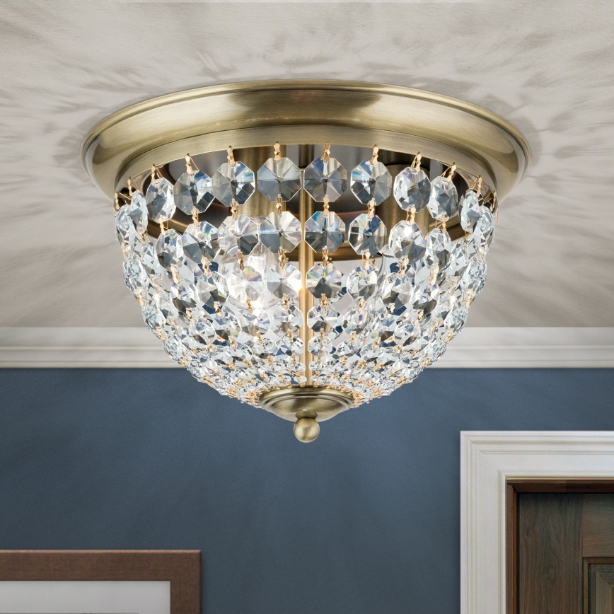 Kristallist laevalgusti PLAFOND 3xE27/40W/230V d. 35 cm pronks